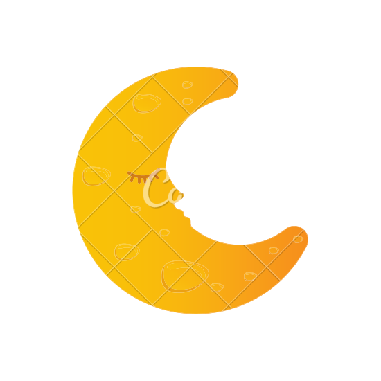 550x550 Sleeping Moon Cartoon