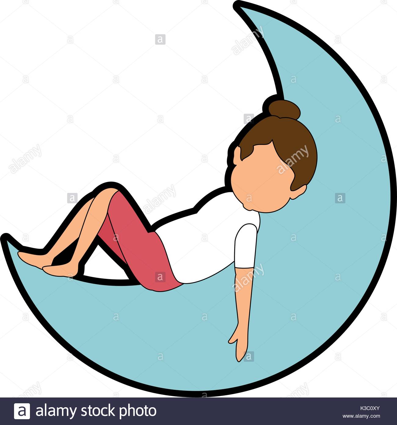 1300x1390 Woman Sleeping Moon Stock Photos Amp Woman Sleeping Moon Stock