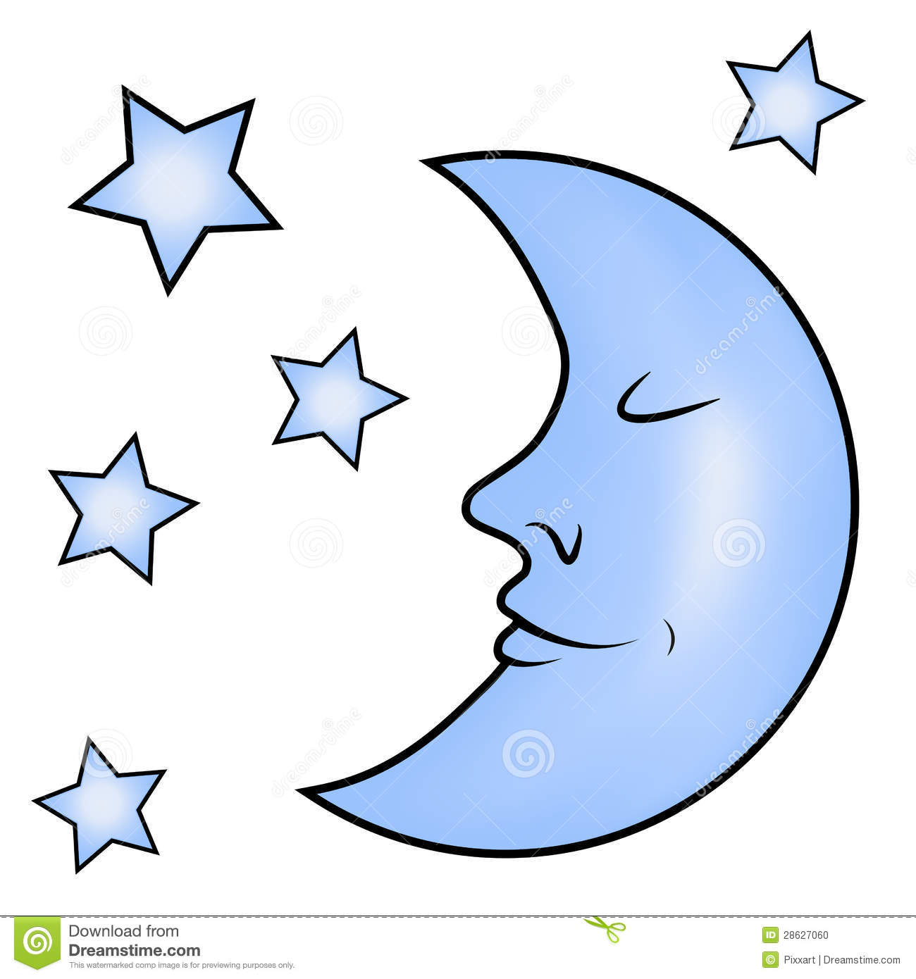 1300x1390 Blue Full Moon Clipart