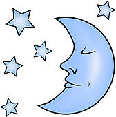 168x170 Clip Art Of Sleeping Moon Illustration K12347897