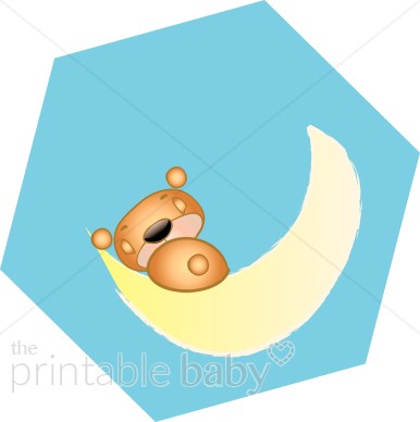 386x388 Bear On Cresent Moon Clipart Teddy Bear Baby Clipart