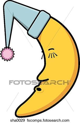 306x470 Stock Illustration Of Sleeping Moon Sha0029
