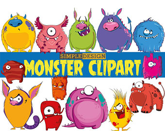 340x270 Monsters Clipart Etsy
