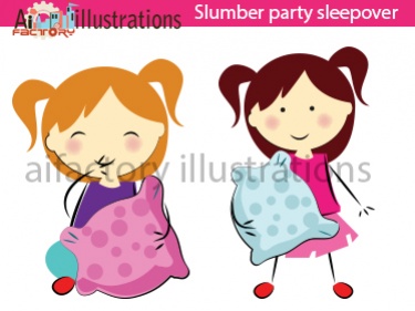 375x281 Sleepover Pink Girls Clipart Meylah