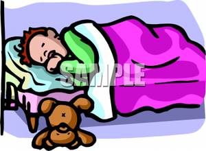 300x220 Picture A Boy Sleeping In Bed With His Teddy Bear On The Floor
