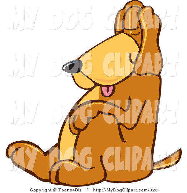 600x620 Clip Art Of A Sleepy Brown Dog Mascot Cartoon Character, Tired
