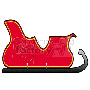 300x300 Royalty Free Red Santa Sleigh 142817 Vector Clip Art Image