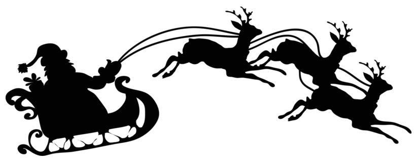 816x328 Sleigh Silhouette Cliparts