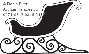 300x184 Christmas Sleigh Silhouette Royalty Free (Rf) Clip Art Picture