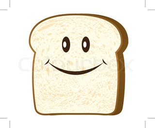 320x264 Single Slice Of Wholemeal White Bread With Crust Stock Vector
