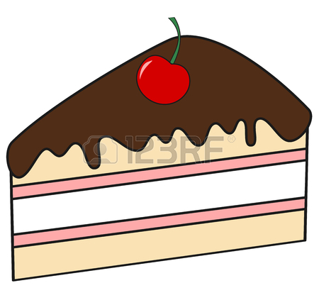 450x423 Cute Cartoon Slice Of Cake With Chocolate And Cherry Vector