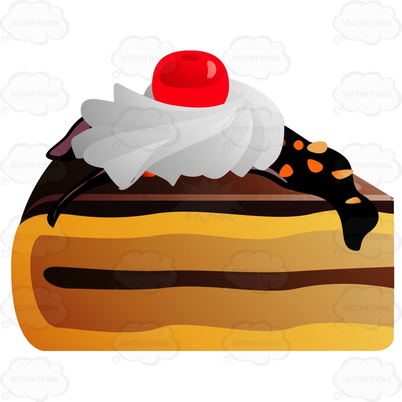 800x800 Piece Of Cake With Chocolate Frosting Chocolate Syrup Nuts Whipped