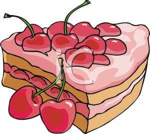 300x268 Slice Of Cherry Cake Clip Art Image