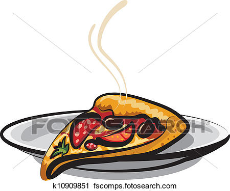 450x375 Clipart Of Slice Of Pizza K10909851