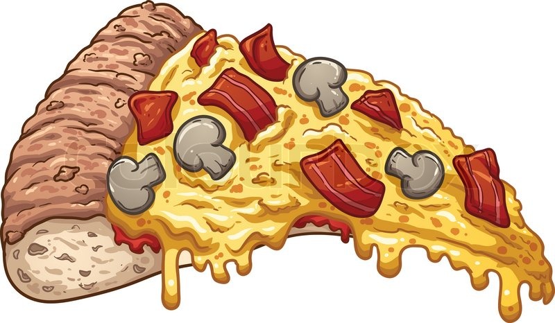 800x466 Slice Of Bacon Pizza. Vector Clip Art Illustration With Simple
