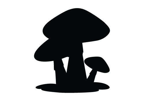 500x350 Mushroom Clipart Silhouette