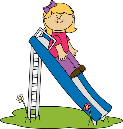 429x450 Girl On A Slide Clip Art