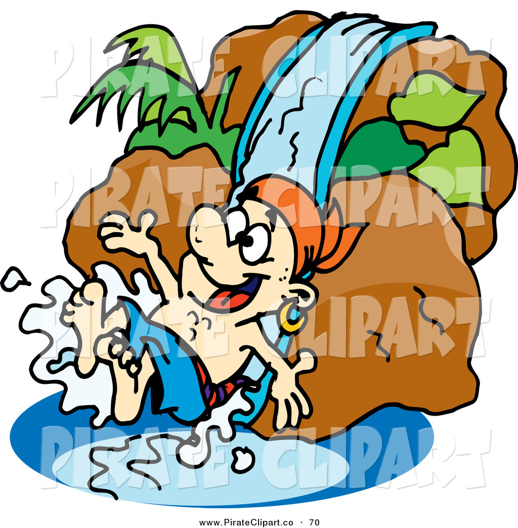 1024x1044 Vector Clip Art Of A Happy Pirate Guy Going Down A Water Slide By