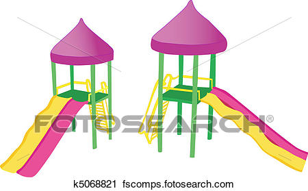 450x279 Clipart Of Two Colorful Playground Slides K5068821