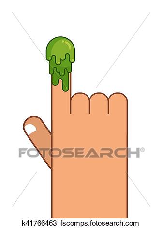 335x470 Clipart Of Booger And Hand. Snot On Finger. Pick Your Nose Snivel
