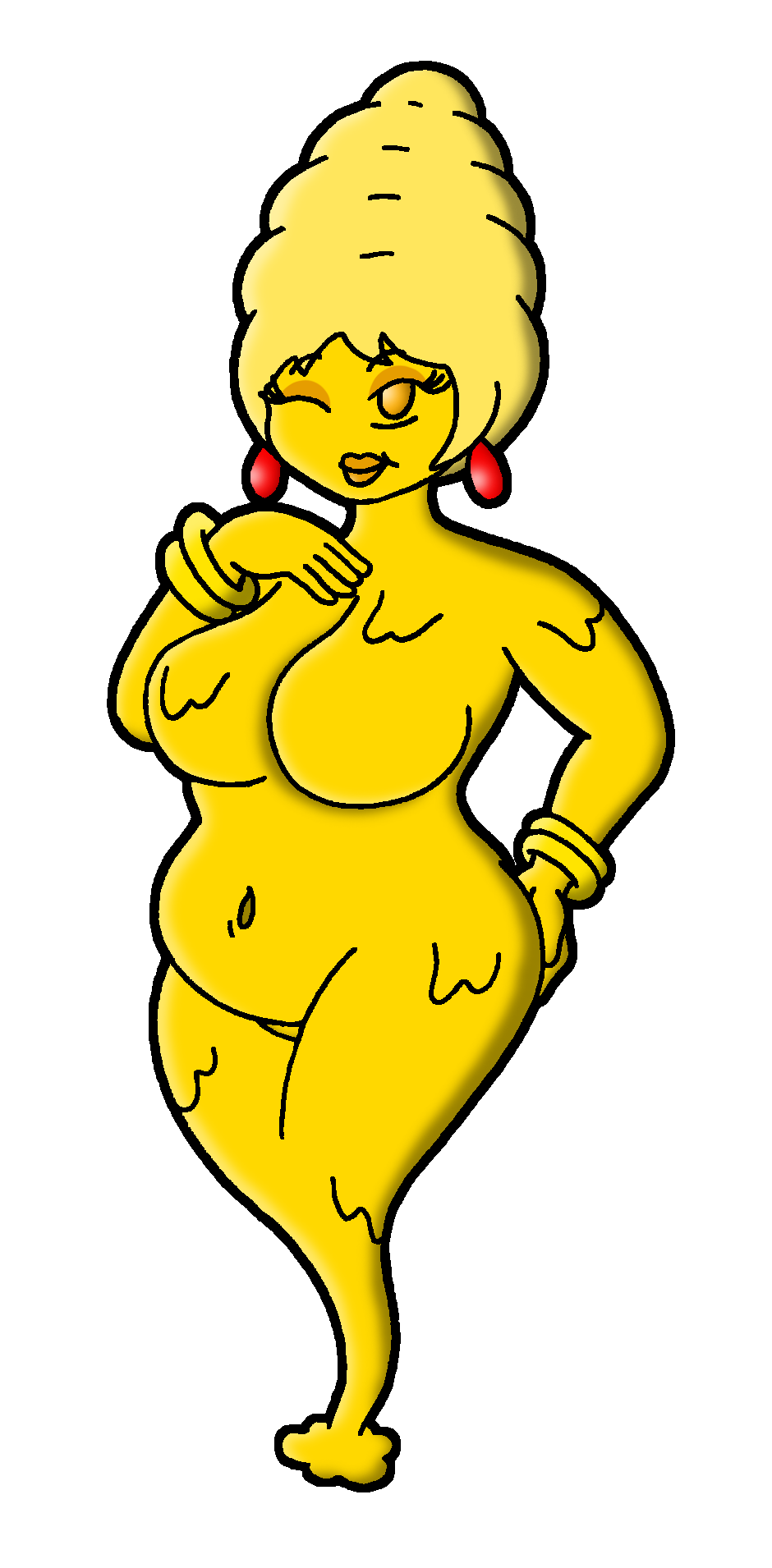 940x1910 Request Golden Slime Woman By Polishedbrain
