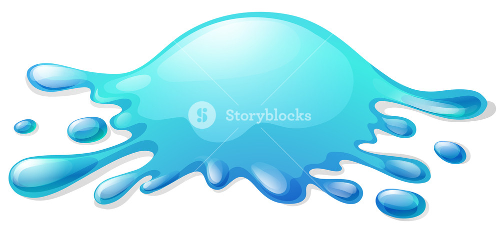 1000x467 Blue Slime On White Background Illustration Royalty Free Stock