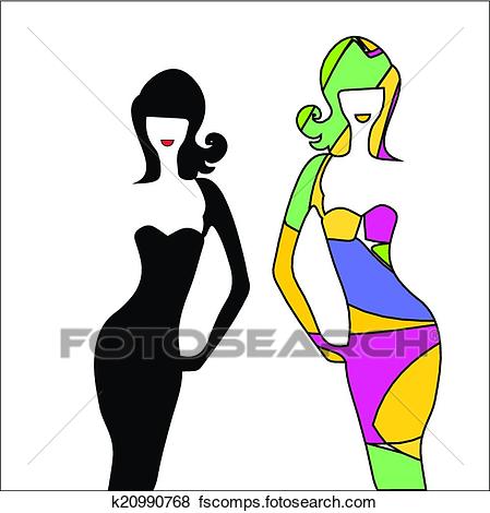 449x470 Clip Art Of Silhouette Girl Model Sheath Dress