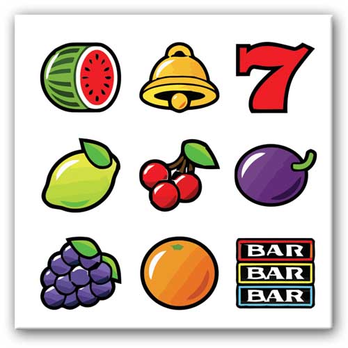 500x500 Slot Machine Symbols Canvas