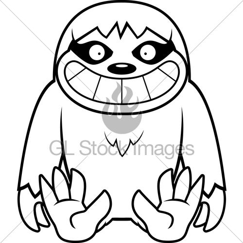 500x500 Cartoon Sloth Sitting Gl Stock Images