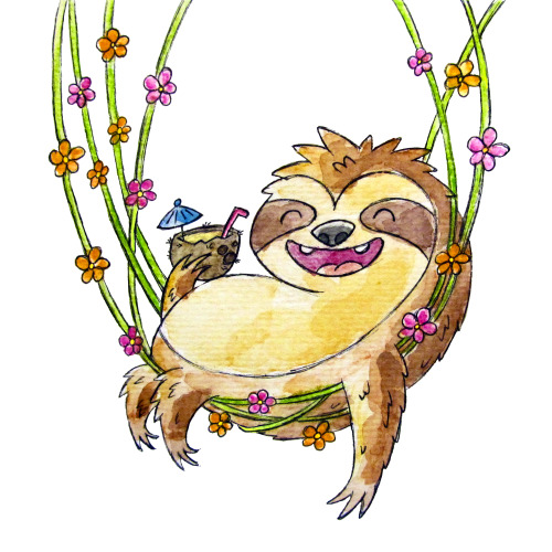 500x500 Sloth Watercolor Tumblr