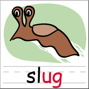 304x304 Clip Art Basic Words Ug Phonics Slug Color I