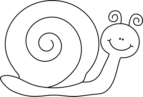 500x340 Black And White Snail Clip Art
