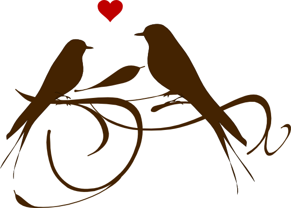 600x429 Brown Love Birds Clip Art