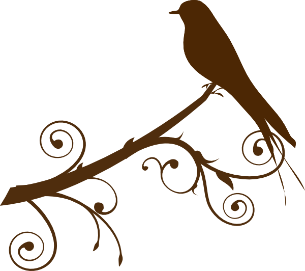 600x532 Bird On A Branch Clip Art