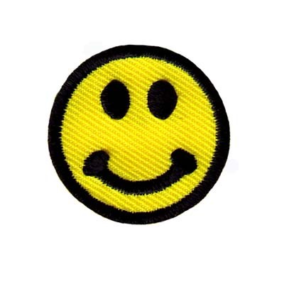 400x400 Small Embroidered Smiley Face Iron On Patch Applique