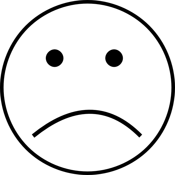 600x600 Black And White Sad Face Clip Art