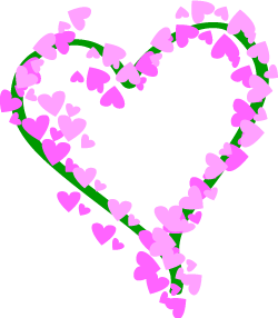 250x286 Fluttering Hearts Clip Art Floating Valentines With Green Ribbon
