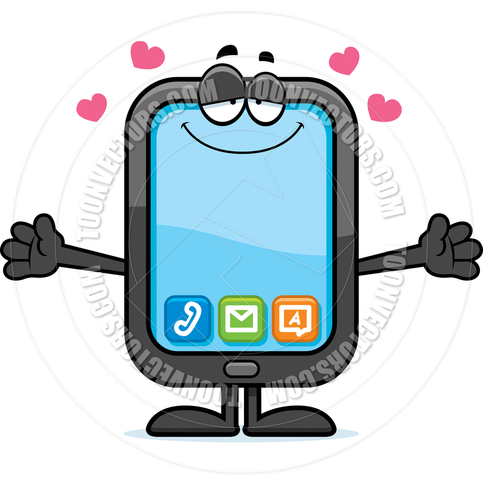 940x940 Cartoon Smartphone Hug By Cory Thoman Toon Vectors Eps