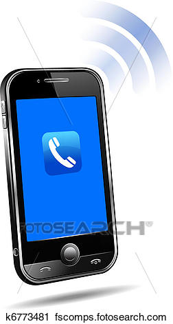 252x470 Clipart Of Mobile Phone Connection Technology K6773481