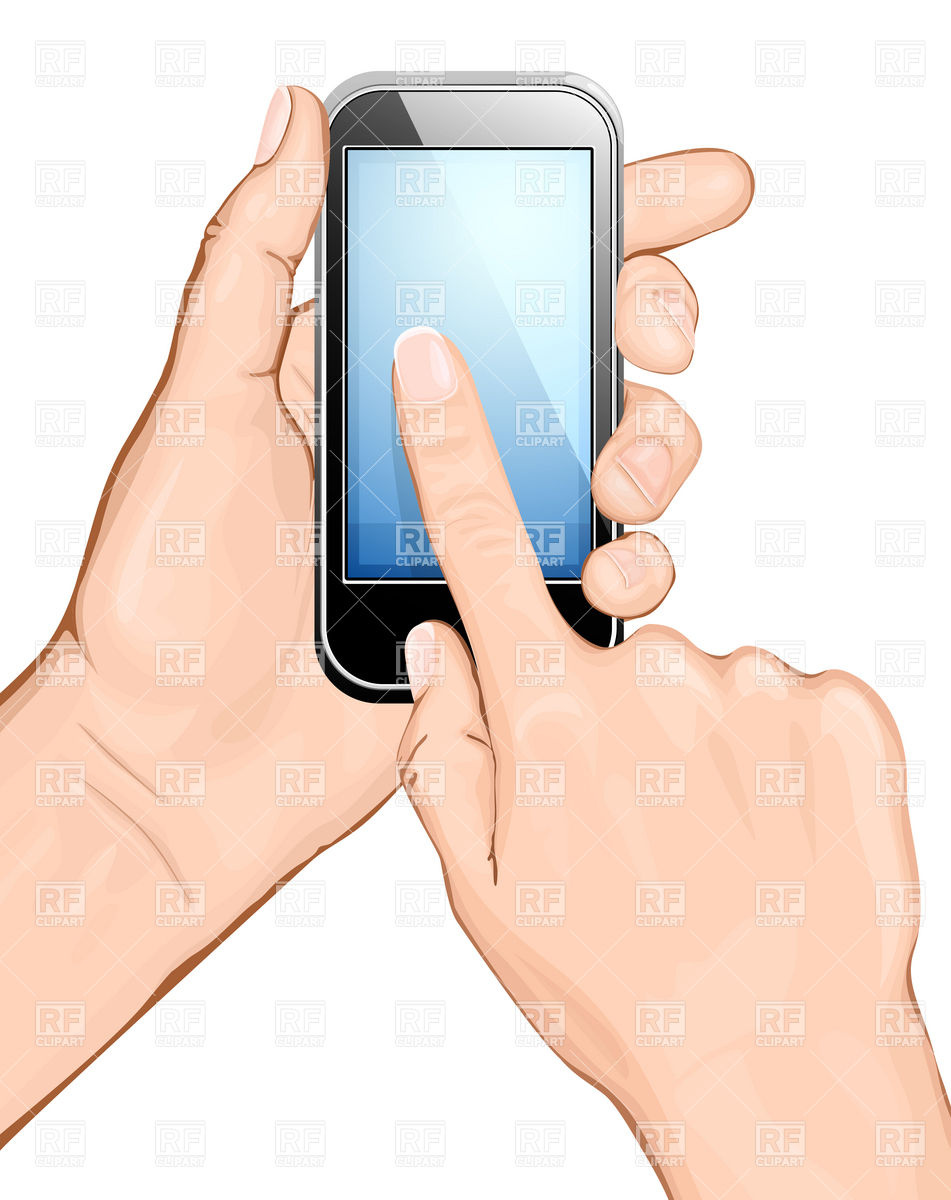 951x1200 Hand Holding Smartphone And Finger Touching The Screen Royalty