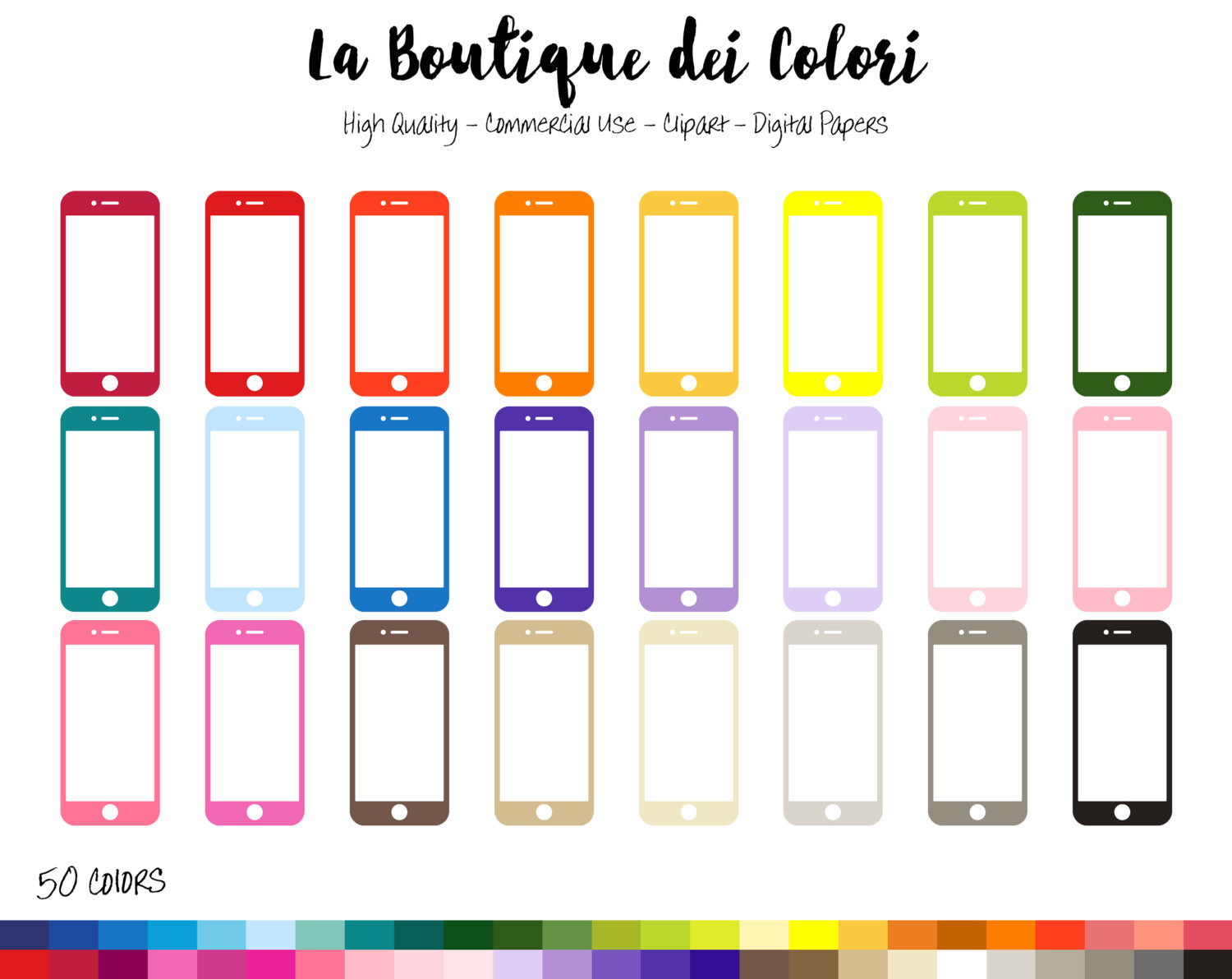 1500x1192 50 Rainbow Mobile Phone Clip Art Digital Illustrations Png