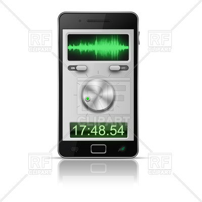 400x400 Smartphone Interface With Frequency Histogram And Digital Clock