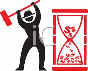 300x244 Black Silhouette A Man Ready To Smash A Large Hour Glass