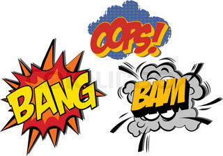 320x224 Retro Cartoon Explosion Pop Art Comic Smash Symbol. Vector Eps