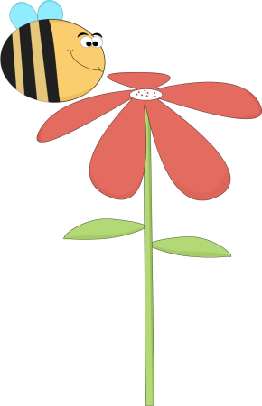 290x450 Funny Bee Smelling A Flower Clip Art