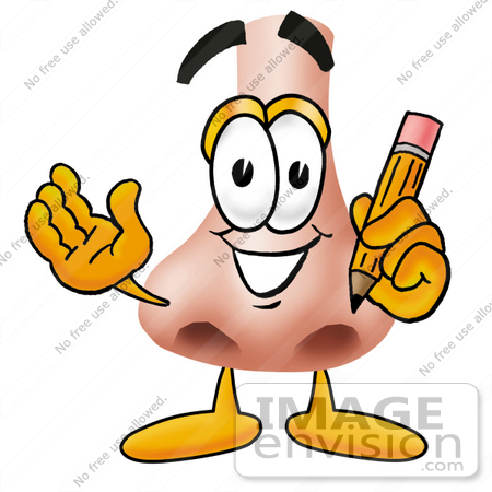 450x450 Cliprt Graphic Of Human Nose Cartoon Character Holding