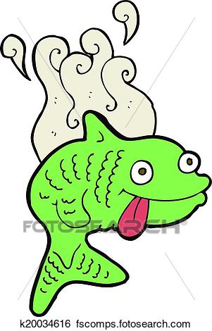 301x470 Clip Art Of Cartoon Smelly Fish K20034616