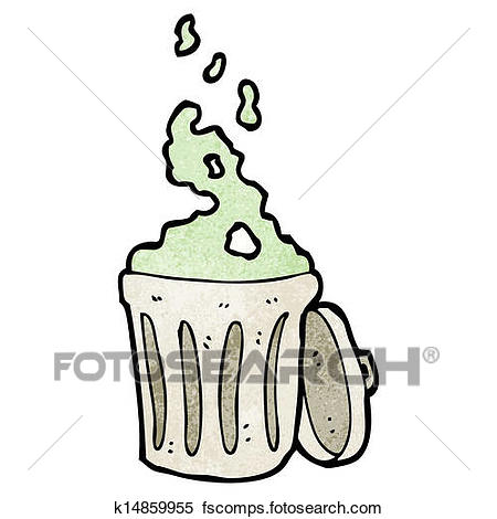450x470 Clipart Of Smelly Rubbish Bin Cartoon K14859955