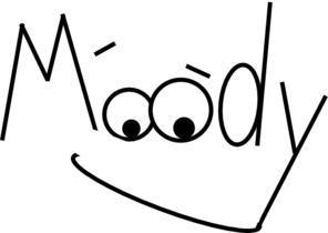 296x210 Moody With Smile Black And White Clip Art