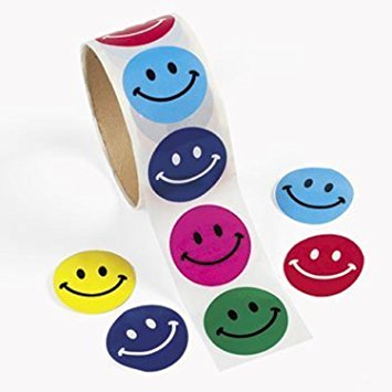 355x355 Fun Express 100 Smile Face Roll Stickers (1 Roll